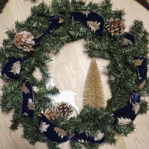 Wreath - Trees with Glass Reindeer Wreath - Trees with Glass Reindeer