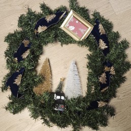 Wreath - Gold with Trees, Truck and Photo Frame Wreath - Gold with Trees, Truck and Photo Frame