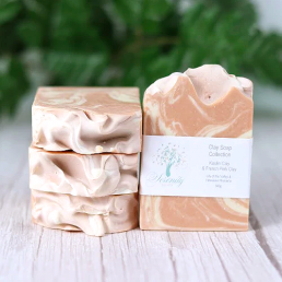 Clay Soap French Pink Clay with Kaolin Clay Swirl (150g) Clay Soap French Pink Clay with Kaolin Clay Swirl (150g)