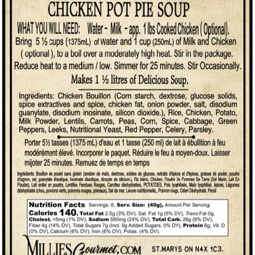 Soup Mix - Millie's Gourmet - Chicken Pot Pie - 240 g