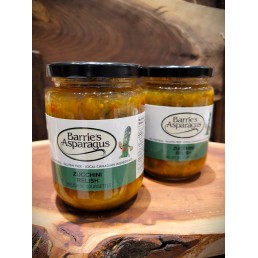 Barrie's Asparagus Zucchinni Relish 375 ml. Barrie's Asparagus Zucchinni Relish 375 ml.