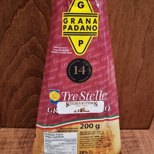 Parmesan Cheese - Grana Padano - 200 g pre-packed wedge Parmesan Cheese - Grana Padano - 200 g pre-packed wedge